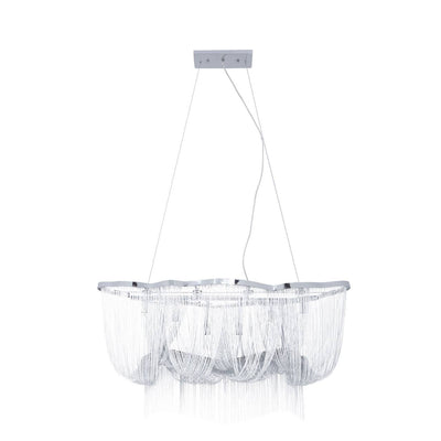 Noosa & Co. Lighting Lerici 6 Light Chrome Pendant 99X35Cm House of Isabella UK