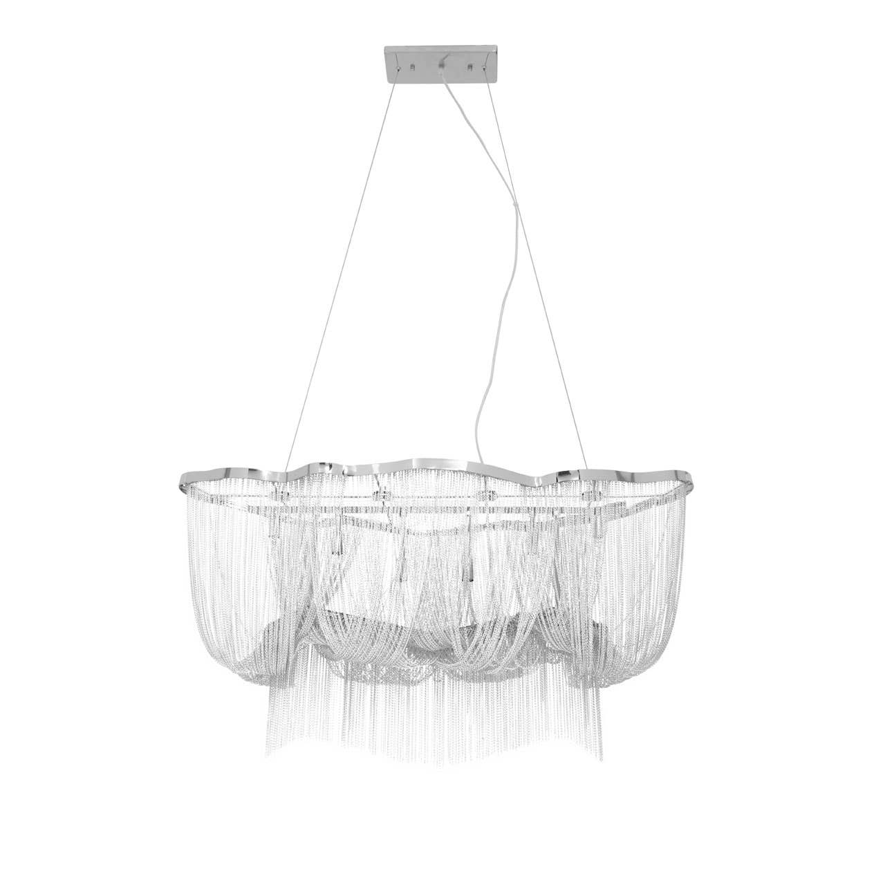 Noosa & Co. Lighting Lerici 6 Light Chrome Pendant 99X35Cm House of Isabella UK