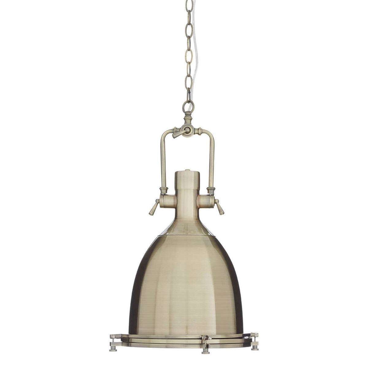 Lexington Large Antique Brass Pendant Light.