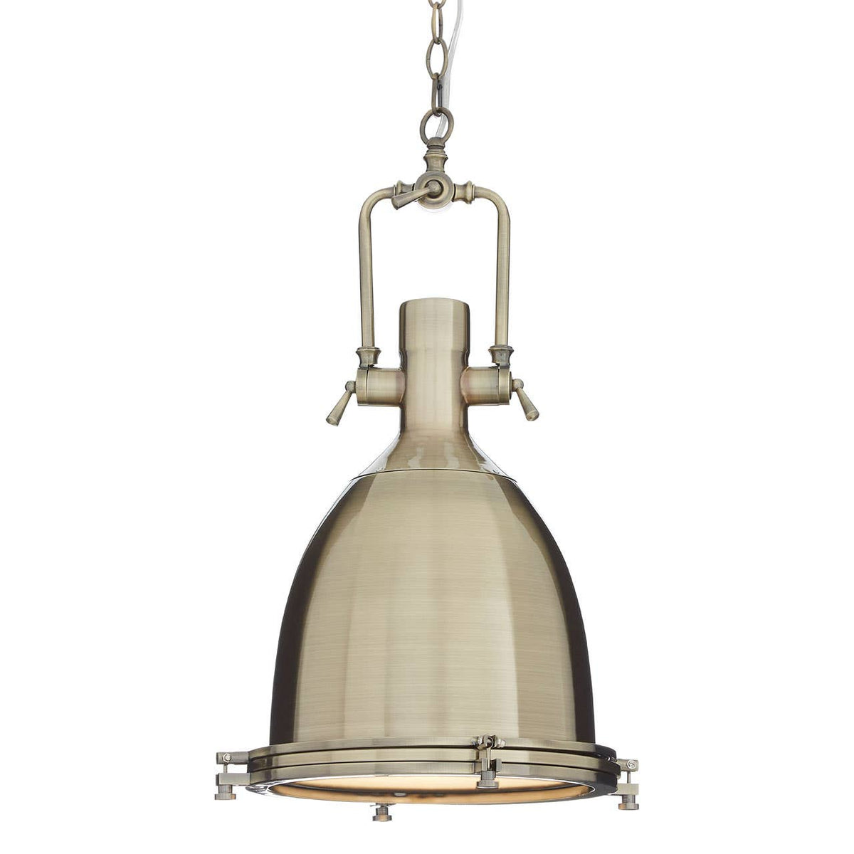Lexington Large Antique Brass Pendant Light.