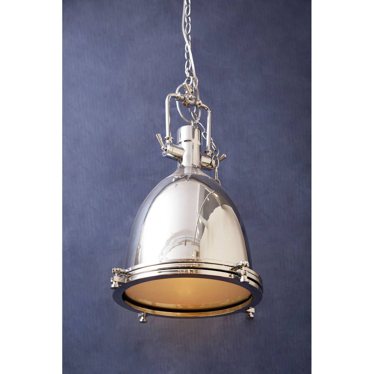 Lexington Large Chrome Plain Pendant Light.