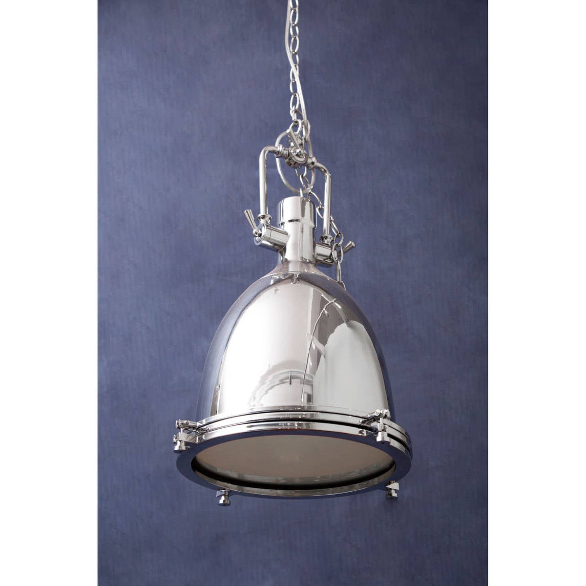 Lexington Large Chrome Plain Pendant Light.