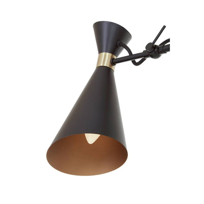 Noosa & Co. Lighting Linox 3 Shade Black And Gold Bent Arm Pendant House of Isabella UK