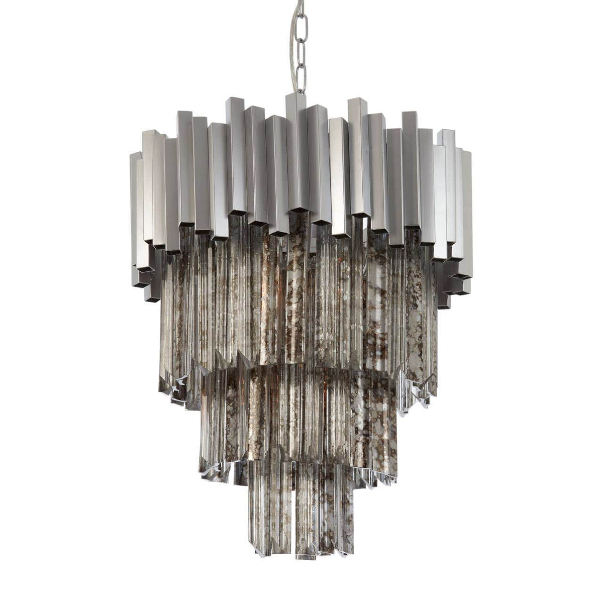 Lustra Large Nickel Painted Chandelier..