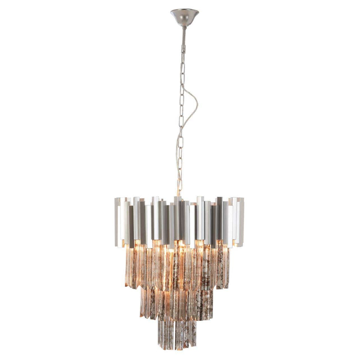 Lustra Large Nickel Painted Chandelier..