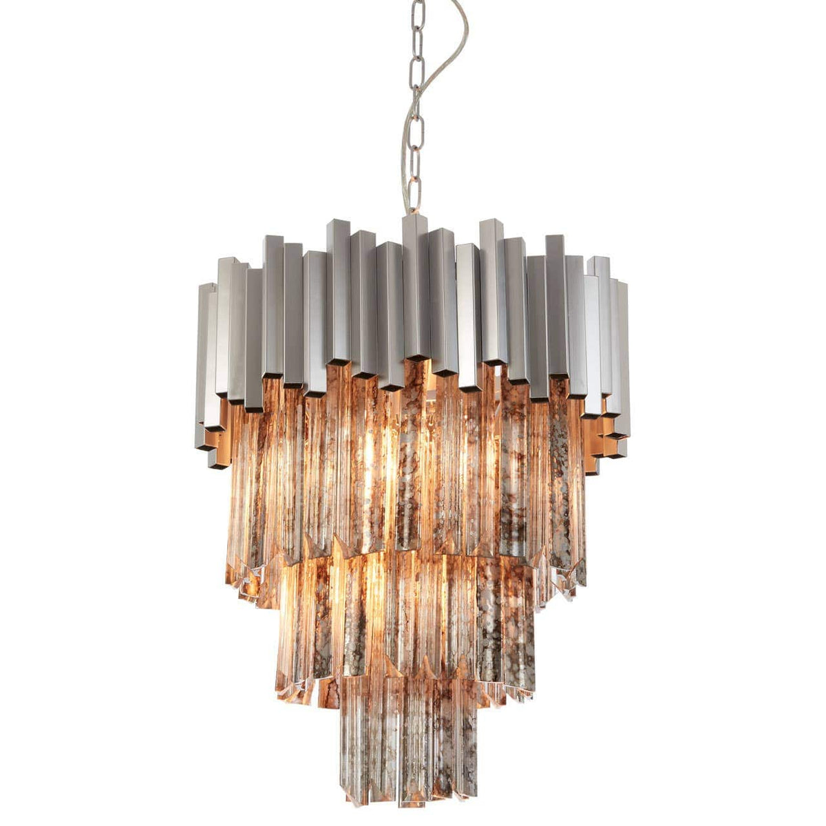 Lustra Large Nickel Painted Chandelier..