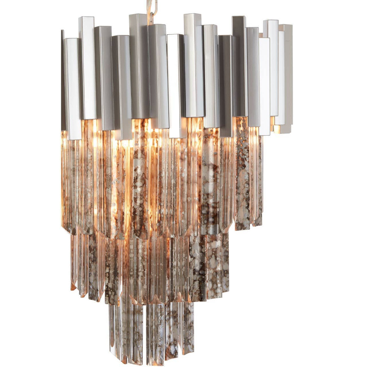 Lustra Large Nickel Painted Chandelier..
