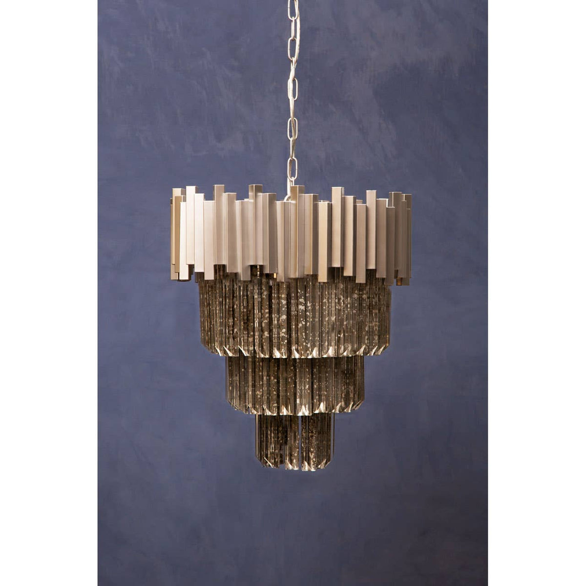 Lustra Large Nickel Painted Chandelier..