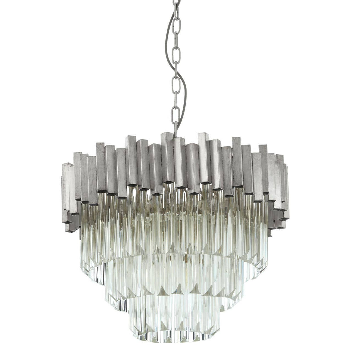 Lustra Small Silver Finish Chandelier.