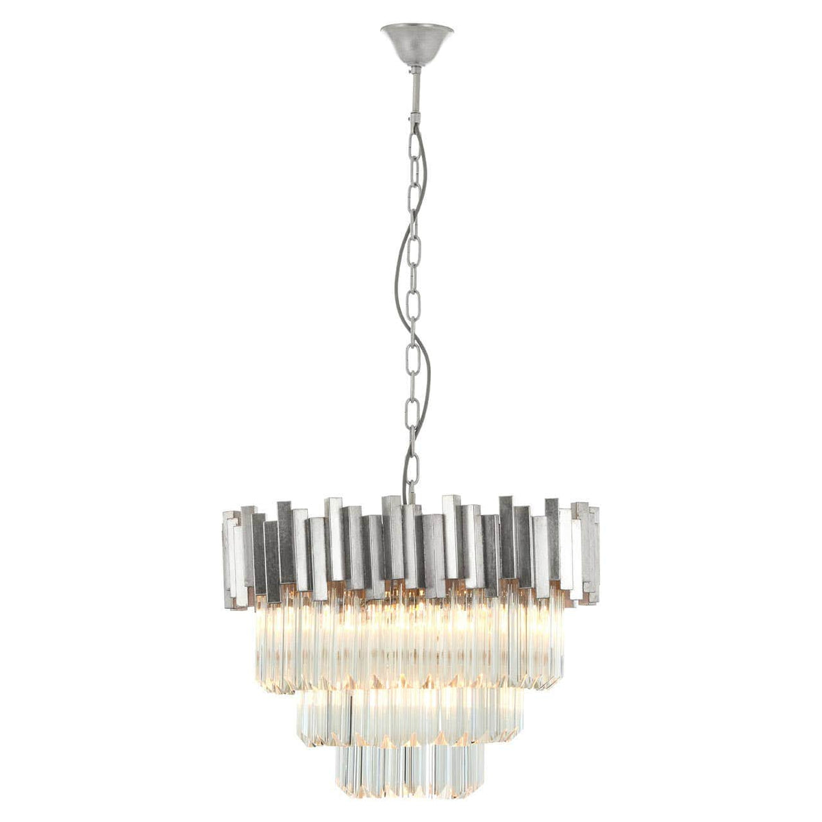 Lustra Small Silver Finish Chandelier.