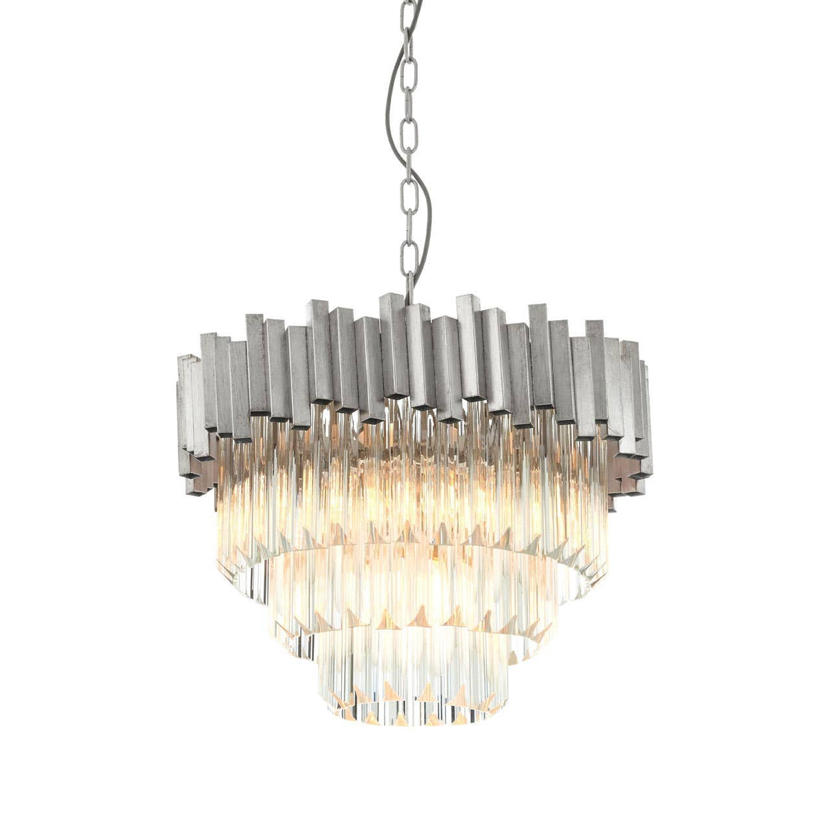 Lustra Small Silver Finish Chandelier.