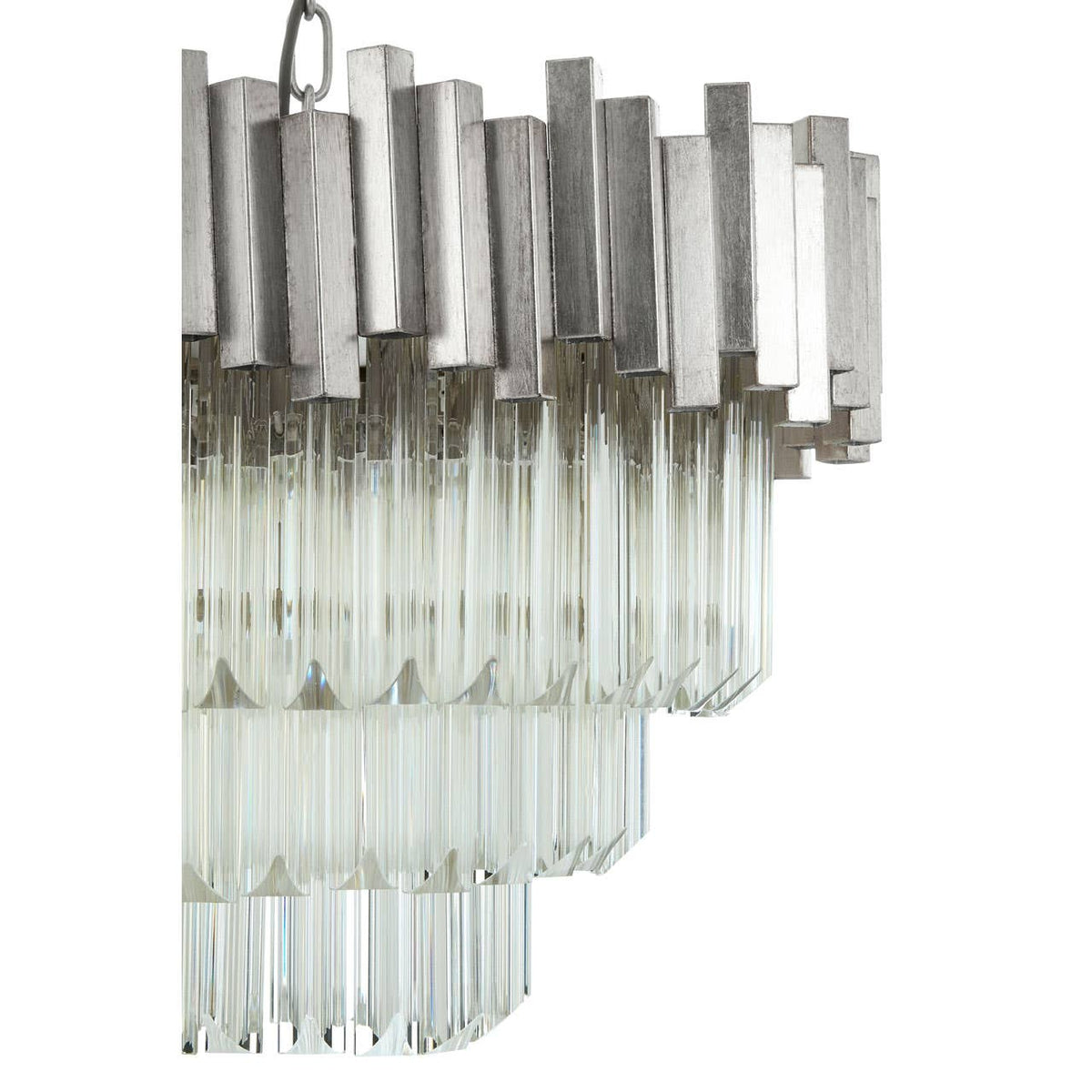 Lustra Small Silver Finish Chandelier.