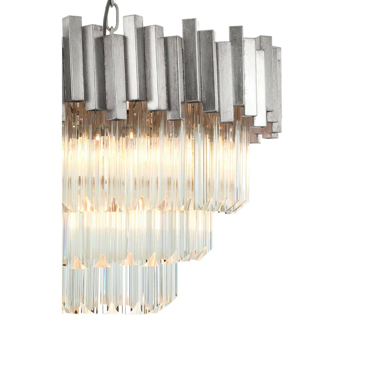 Lustra Small Silver Finish Chandelier.