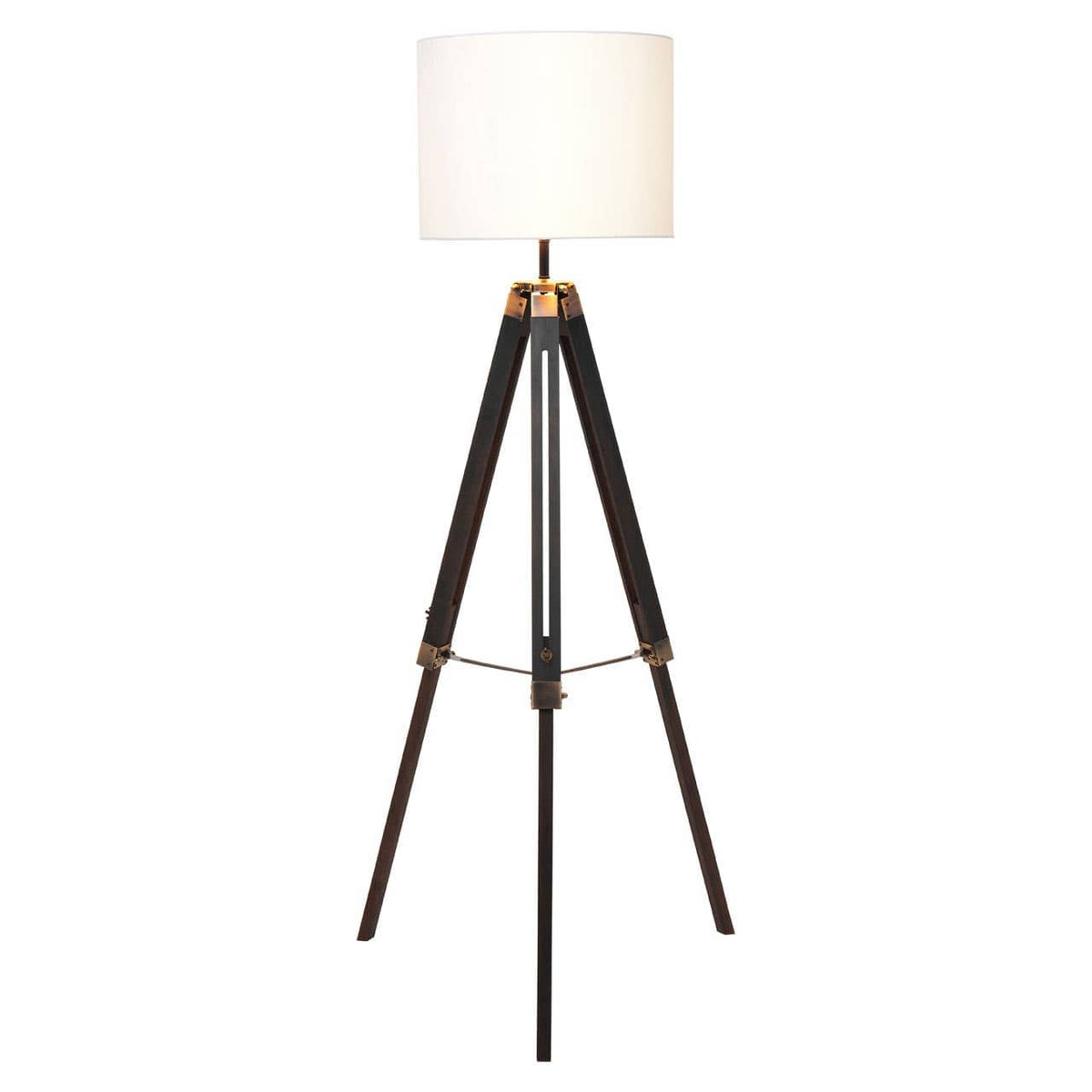 Malvern Tripod Floor Lamp With Black Base.