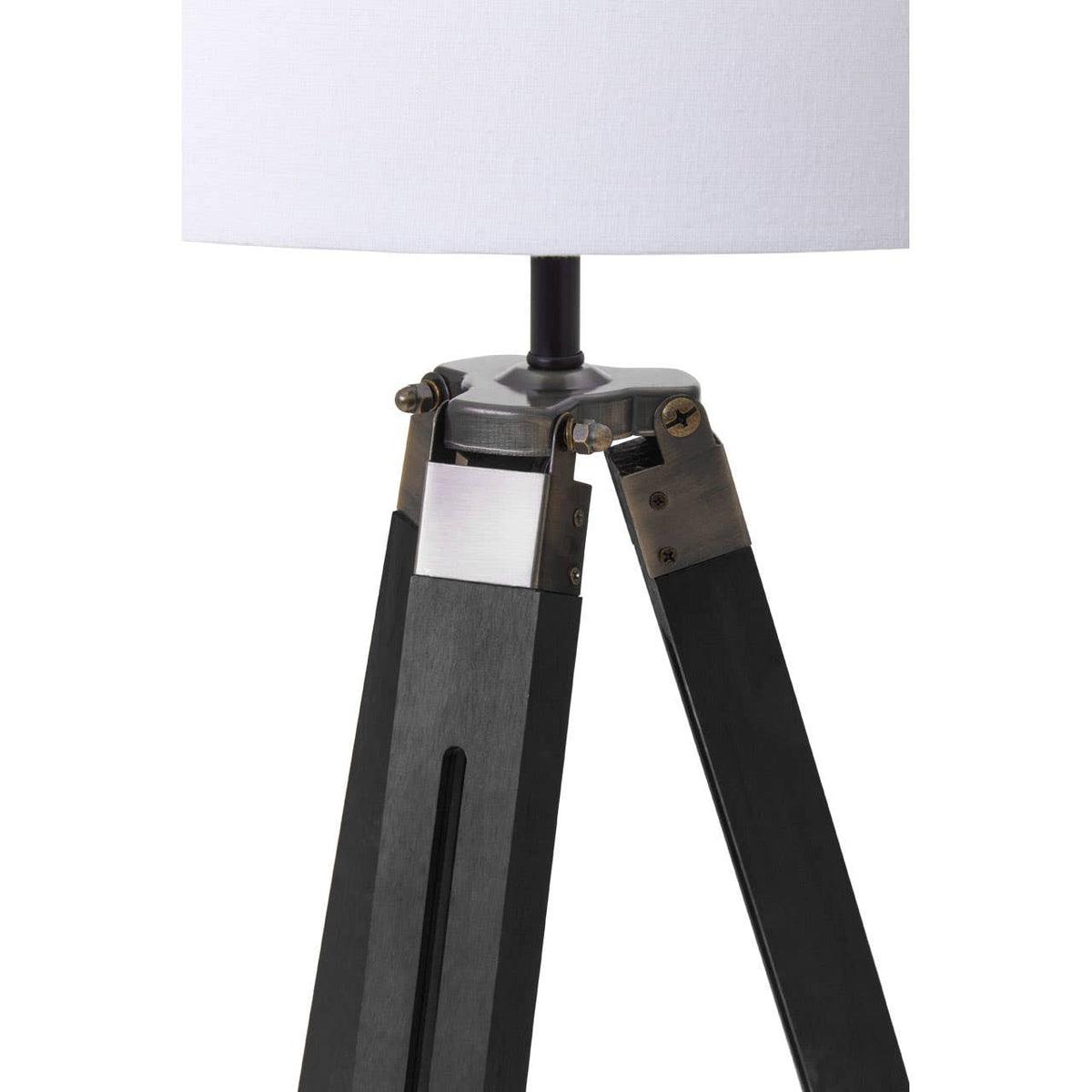 Malvern Tripod Floor Lamp With Black Base.