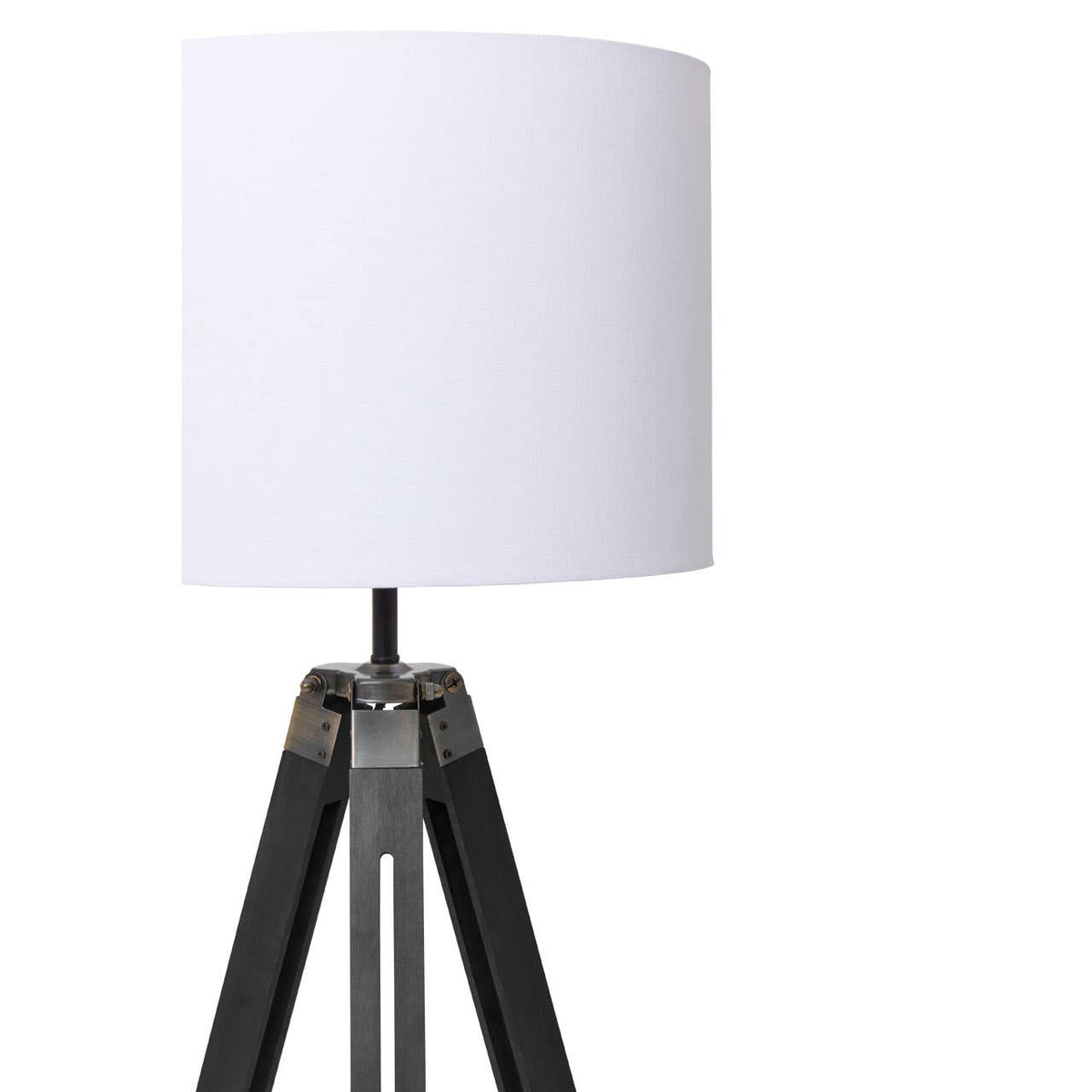 Malvern Tripod Floor Lamp With Black Base.
