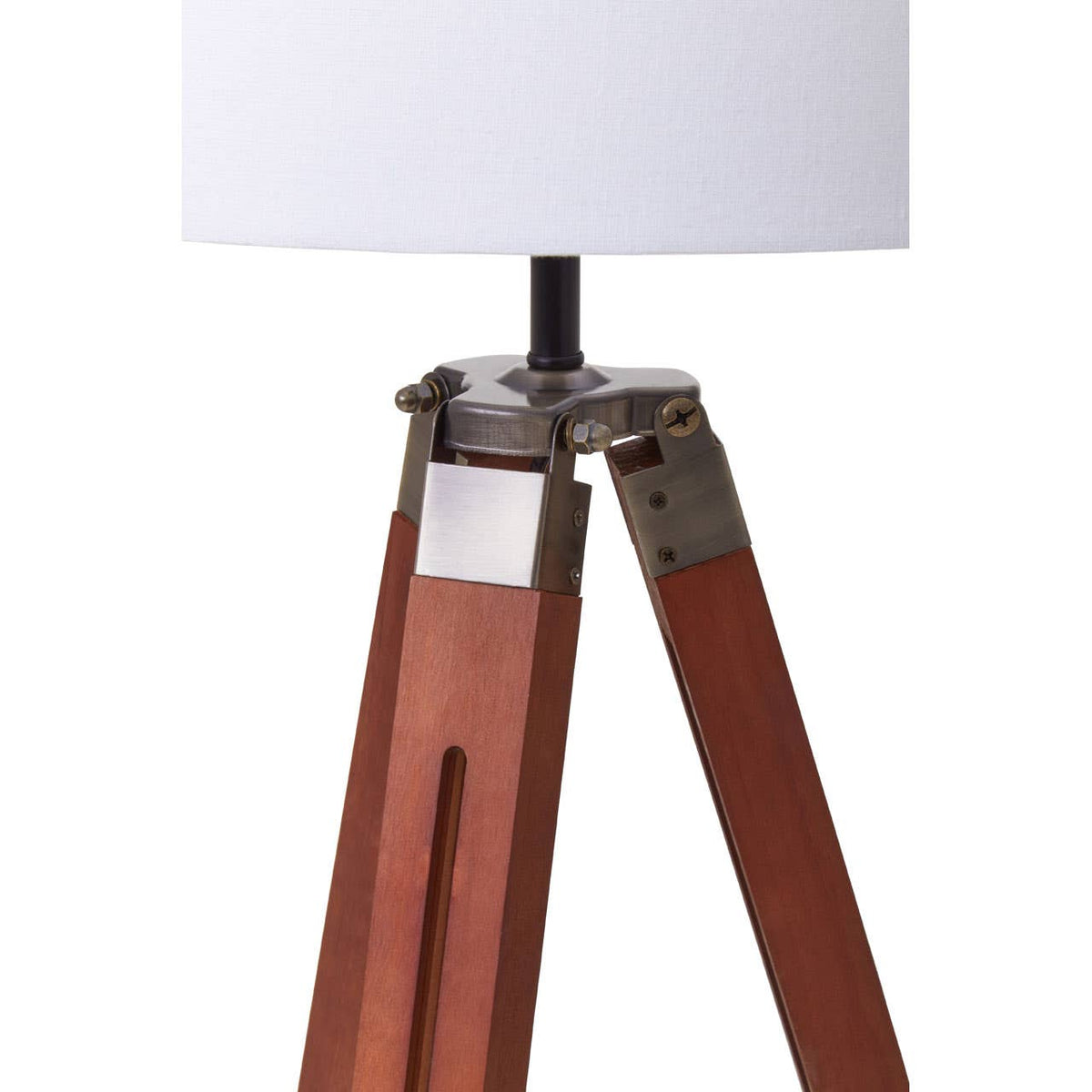 Malvern Tripod Floor Lamp With Brown Base.