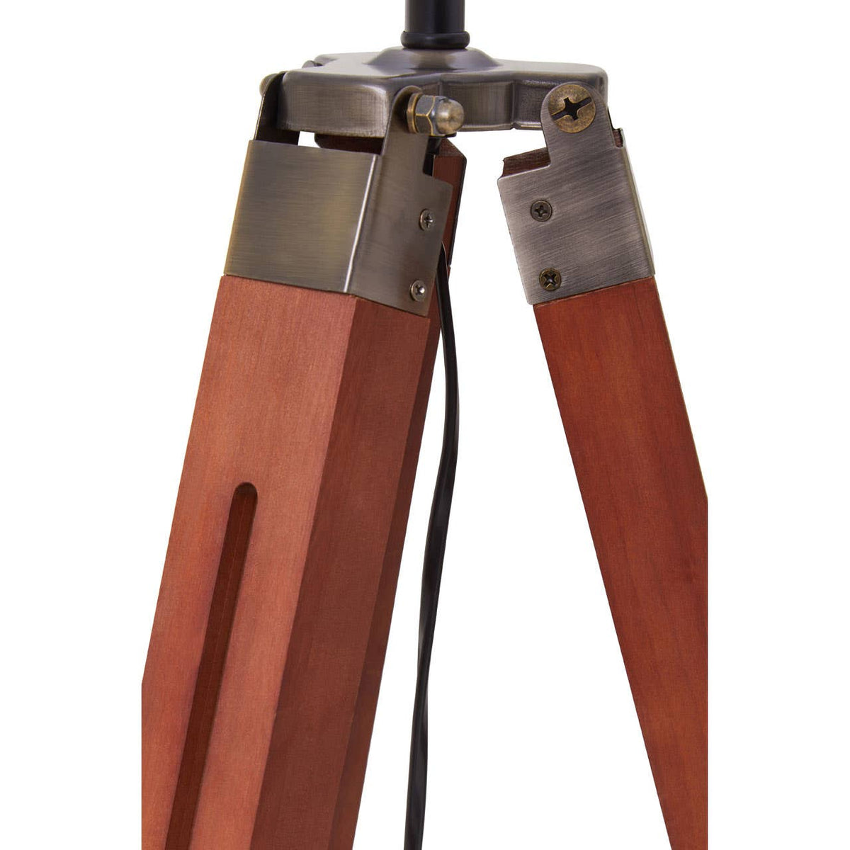 Malvern Tripod Floor Lamp With Brown Base.
