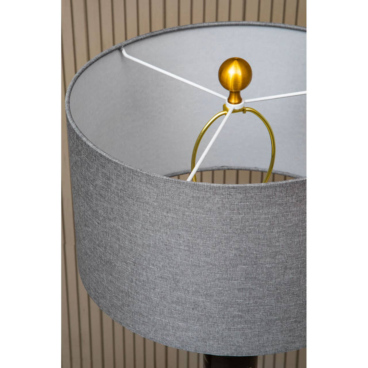 Marmo Grey Fabric Shade Table Lamp.