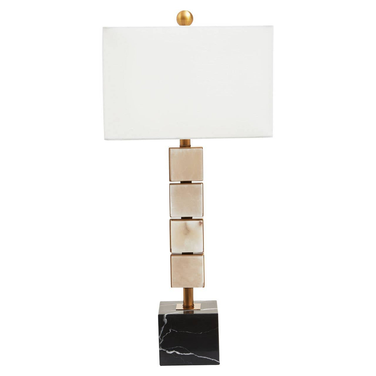 Marmo White Fabric Shade Table Lamp.