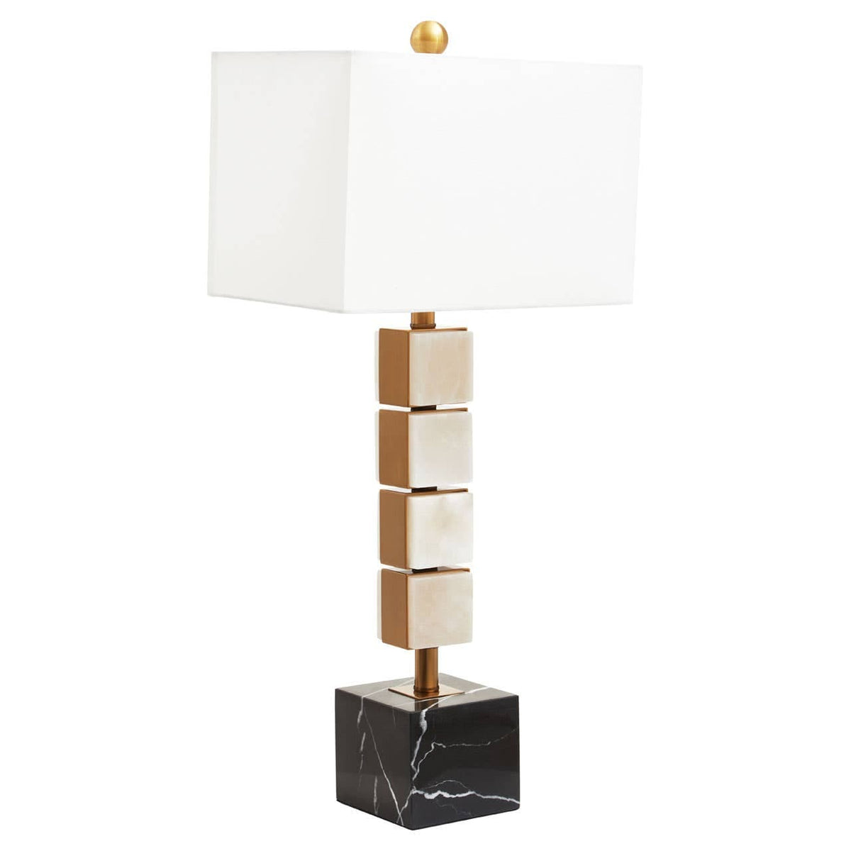 Marmo White Fabric Shade Table Lamp.