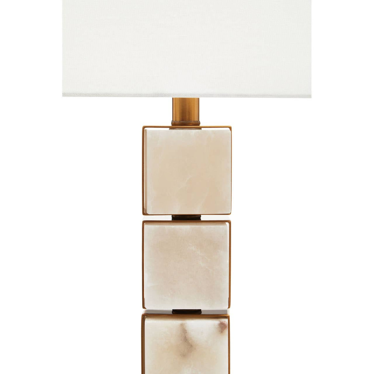 Marmo White Fabric Shade Table Lamp.