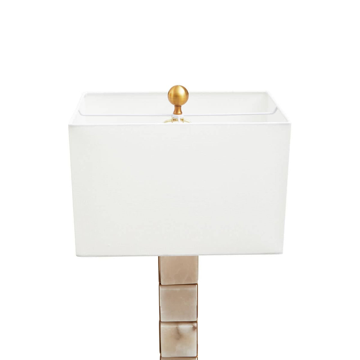 Marmo White Fabric Shade Table Lamp.