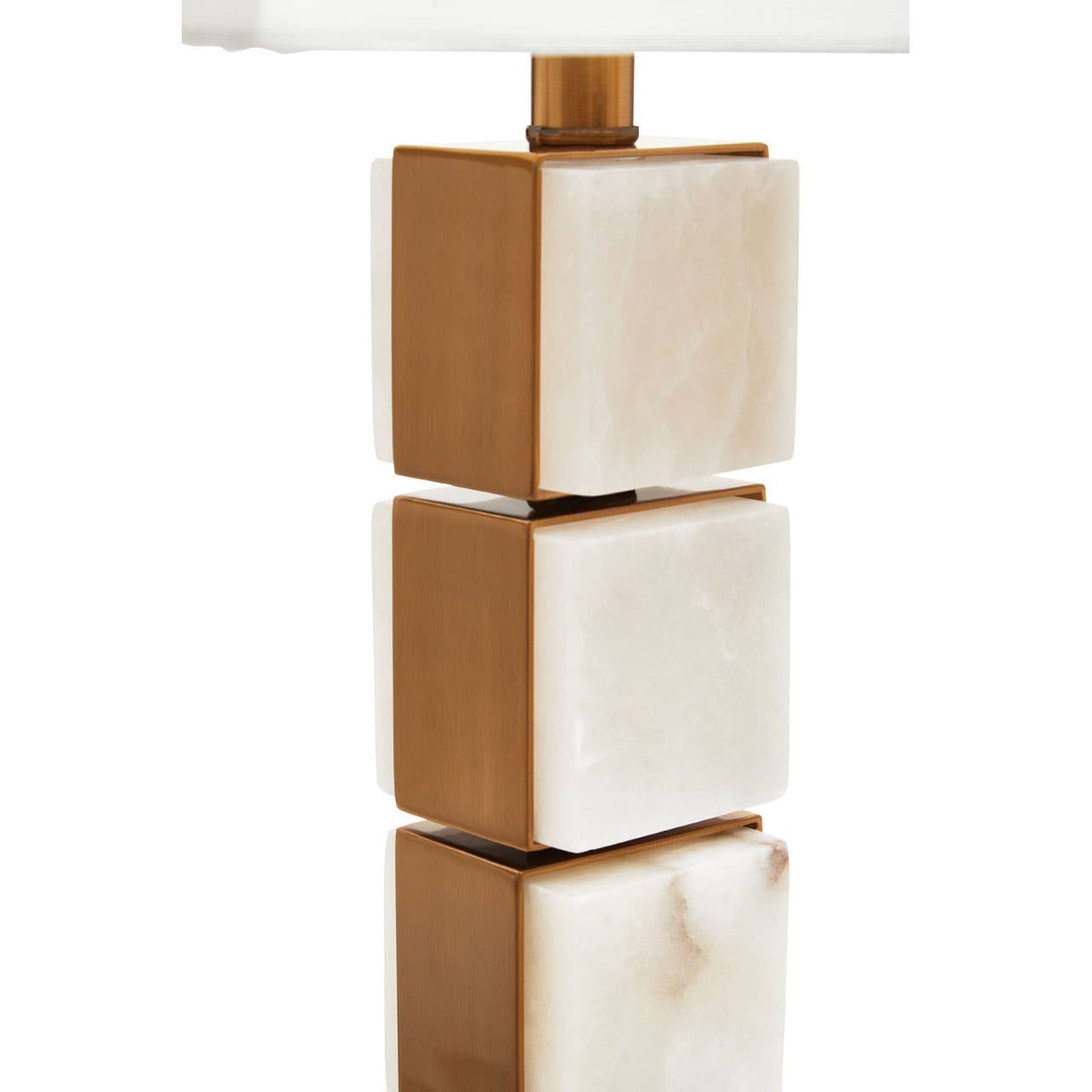Marmo White Fabric Shade Table Lamp.