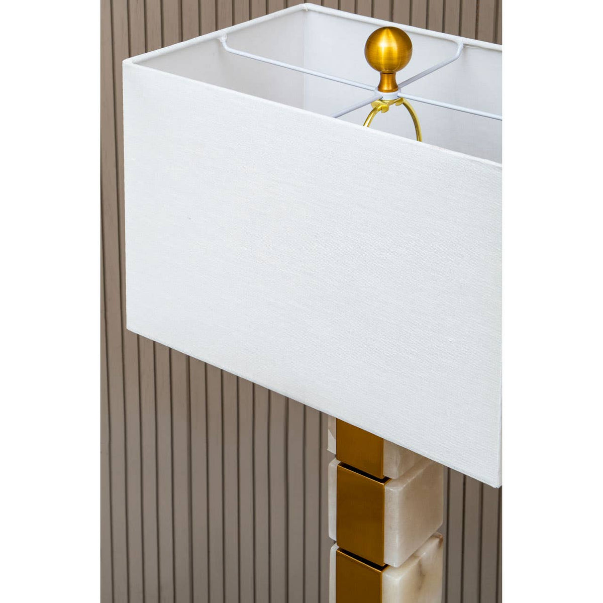 Marmo White Fabric Shade Table Lamp.
