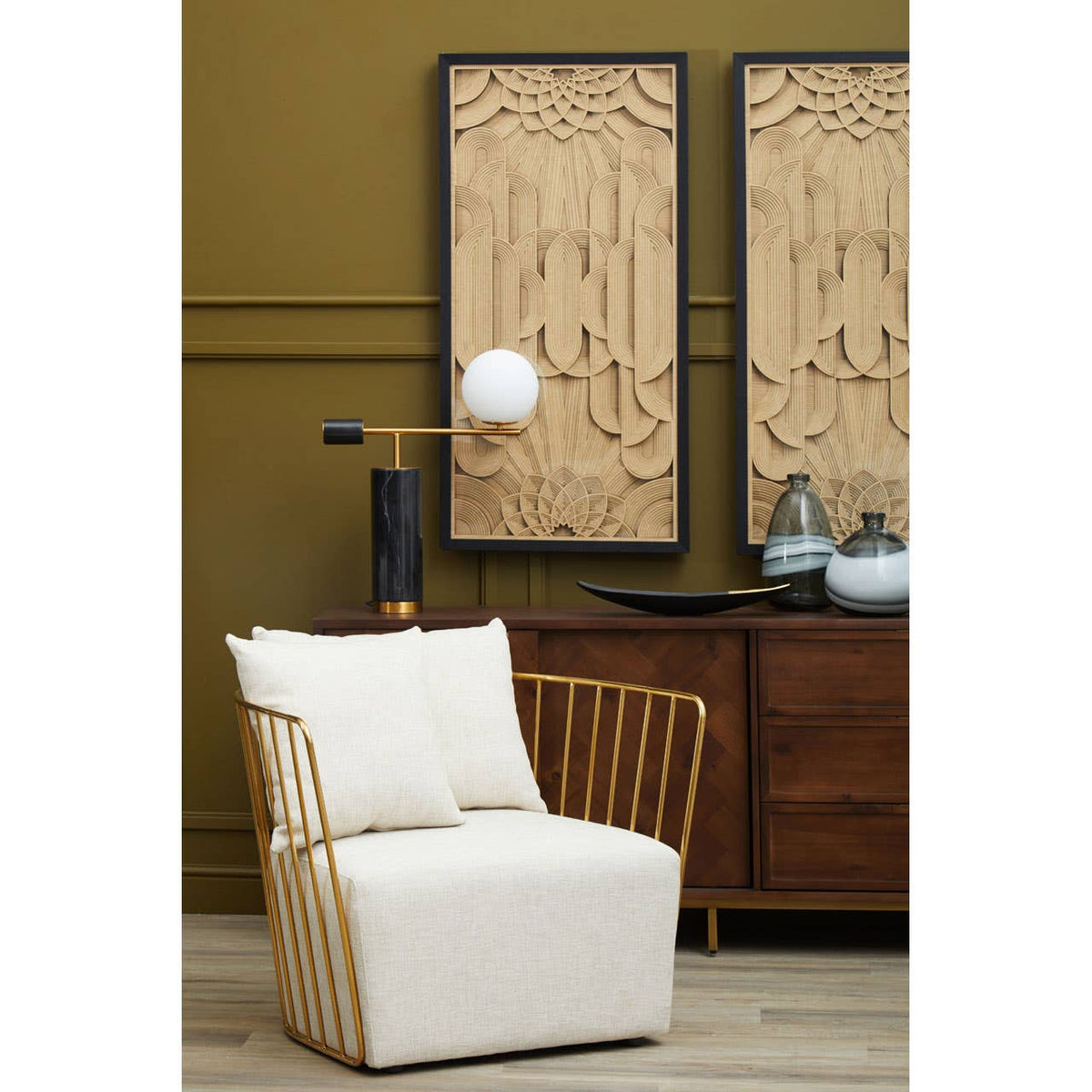 Marmo White Shade Table Lamp.