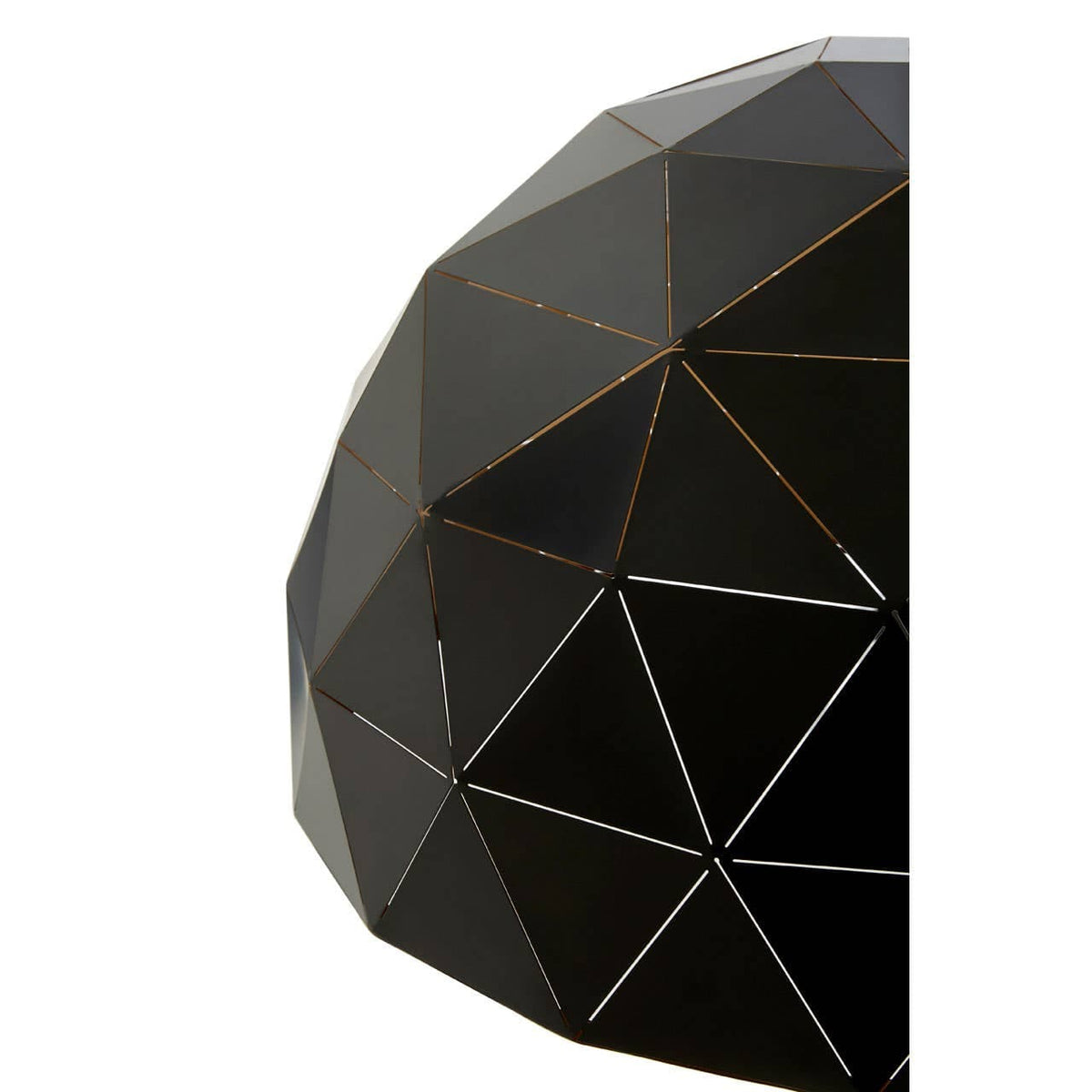 Mateo Large Black and Copper Dome Pendant Light.