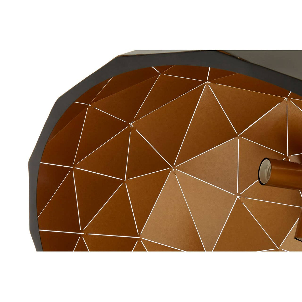 Mateo Large Black and Copper Dome Pendant Light.