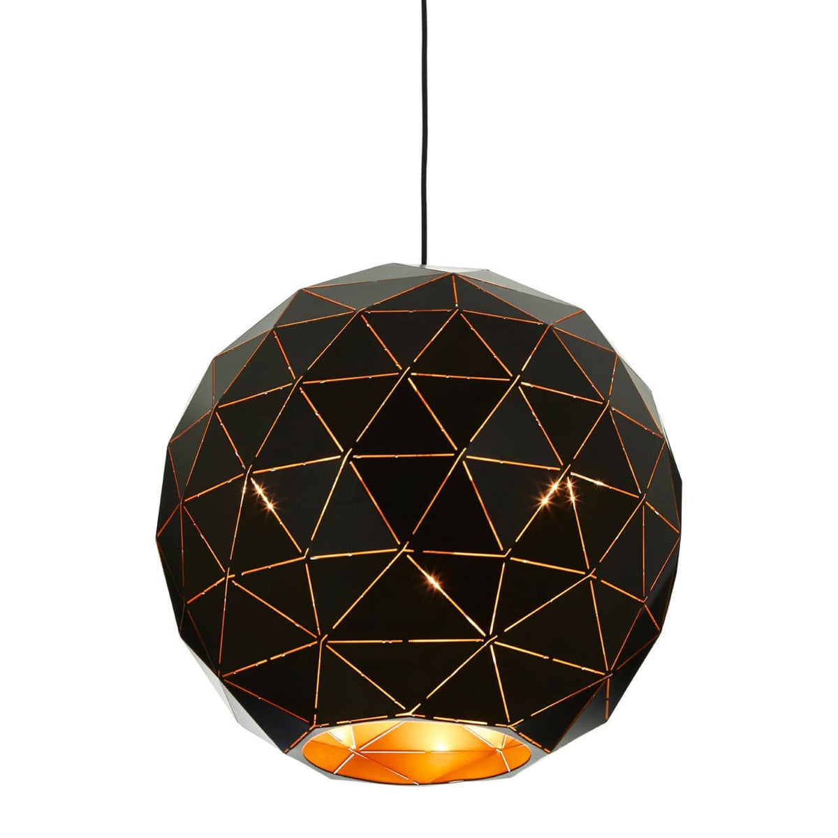 Mateo Medium Black and Copper Pendant Light.