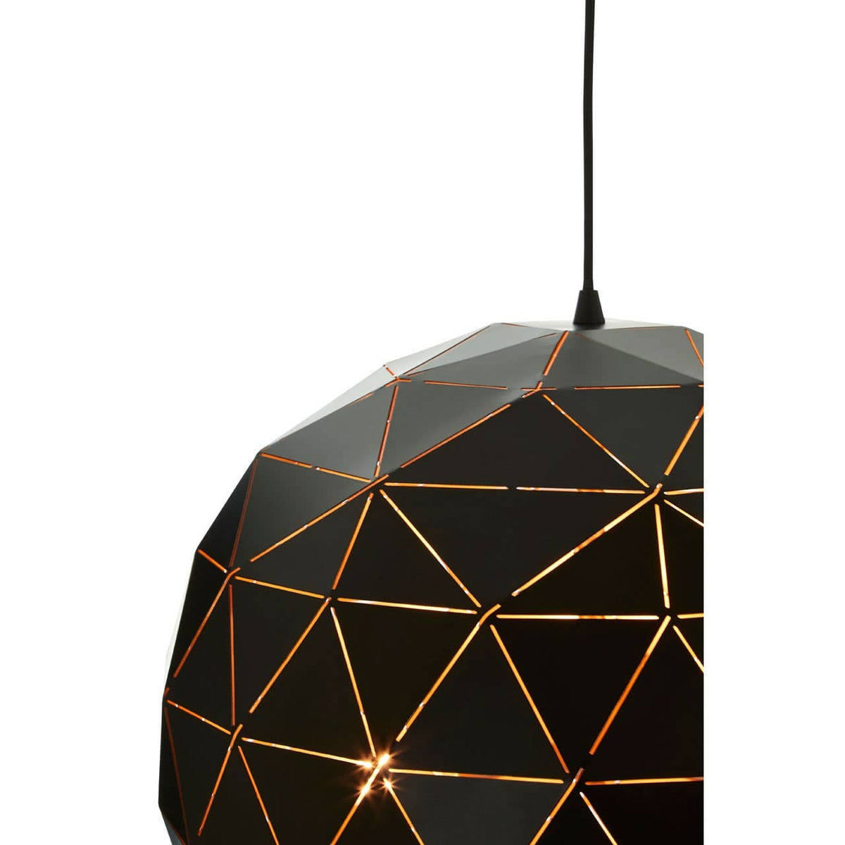 Mateo Medium Black and Copper Pendant Light.