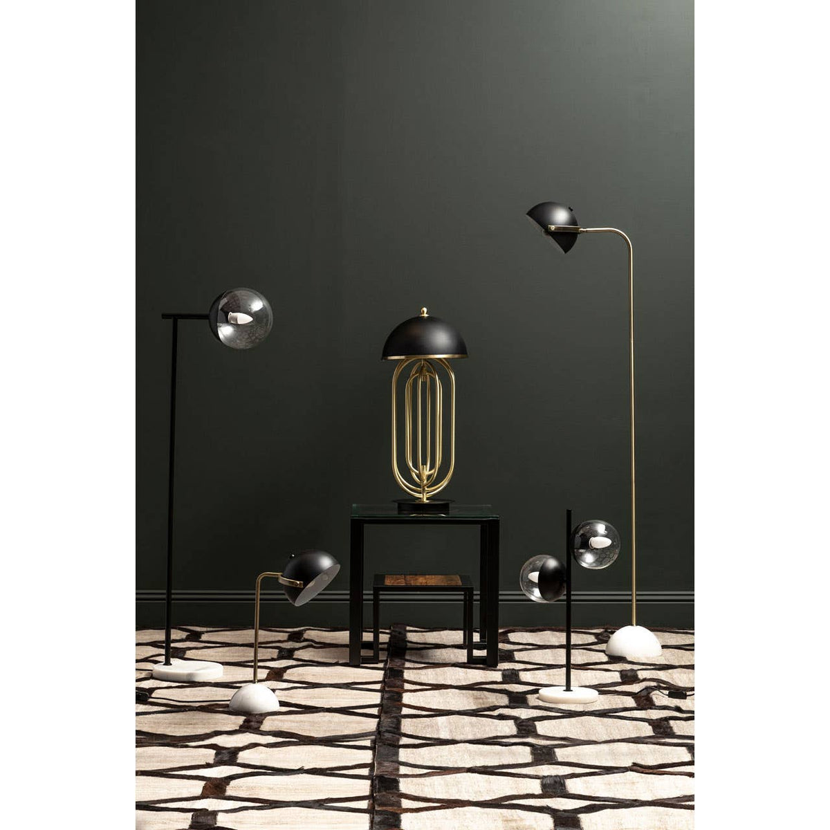 Metropolis Table Lamp With Black Shade.