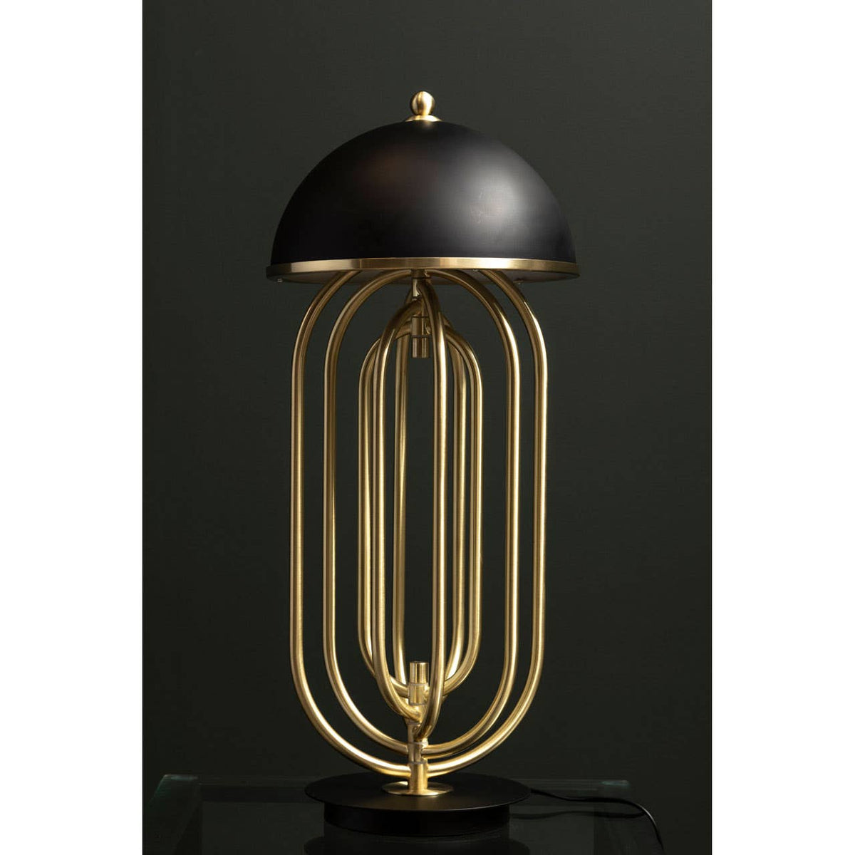 Metropolis Table Lamp With Black Shade.