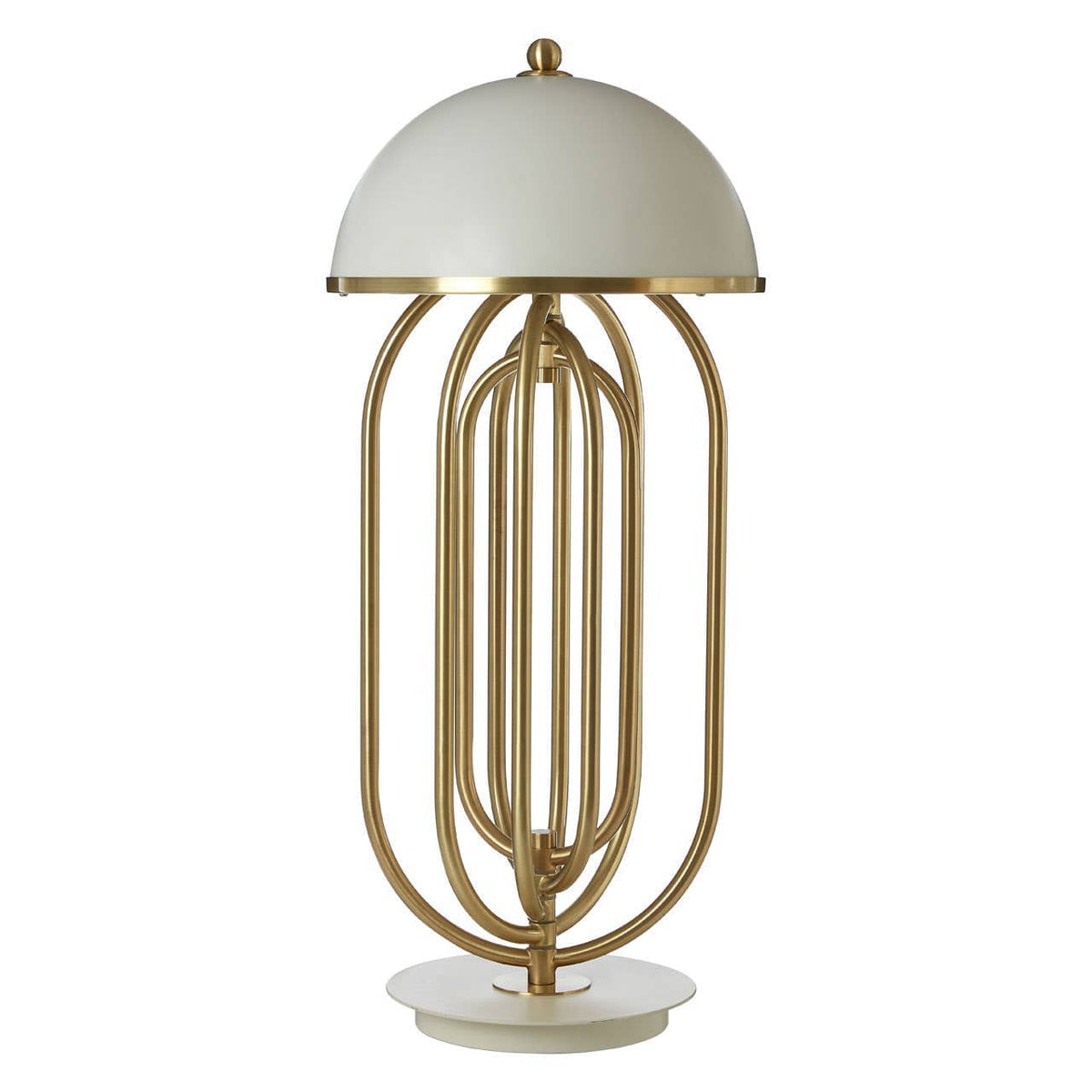 Metropolis Table Lamp With White Shade.