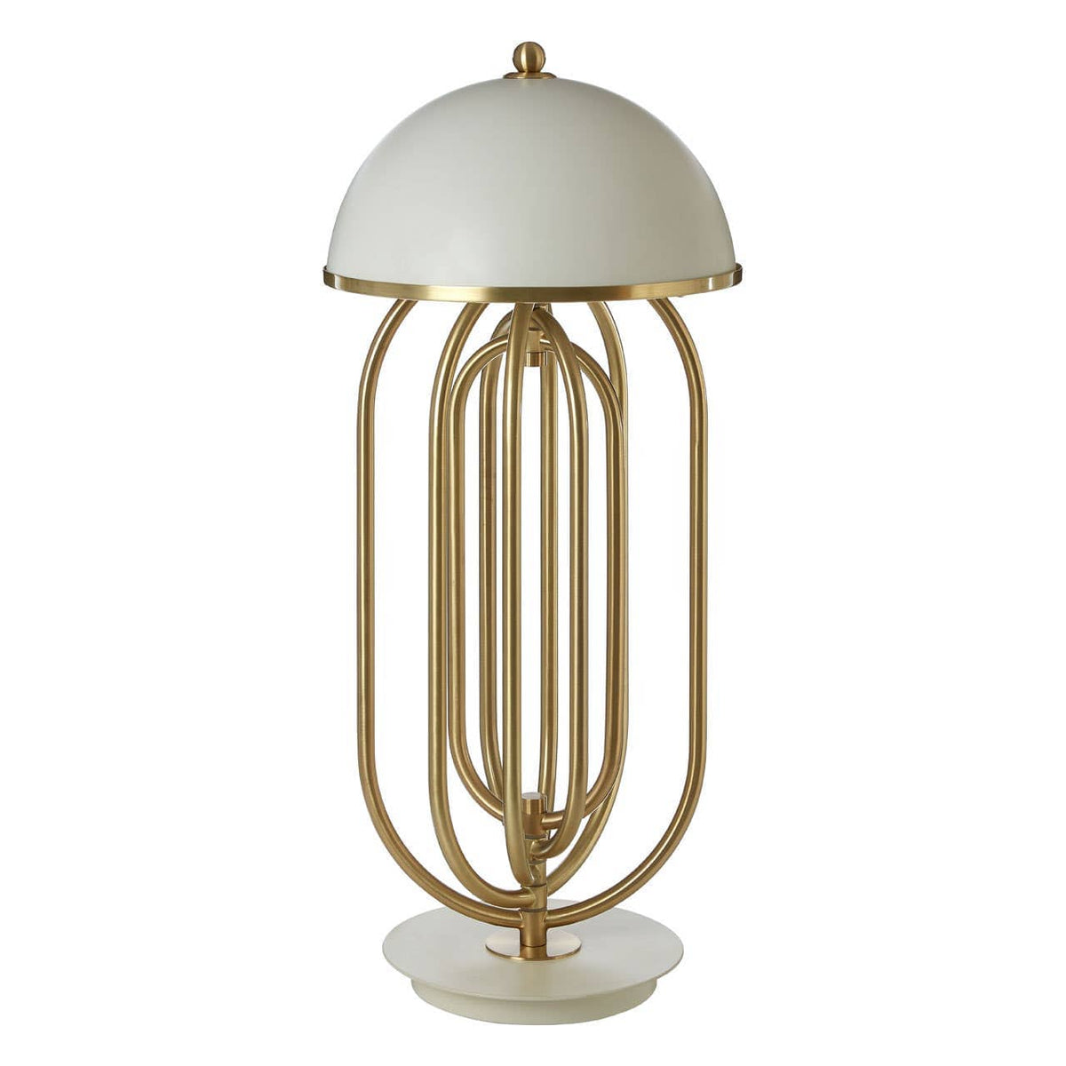 Metropolis Table Lamp With White Shade.