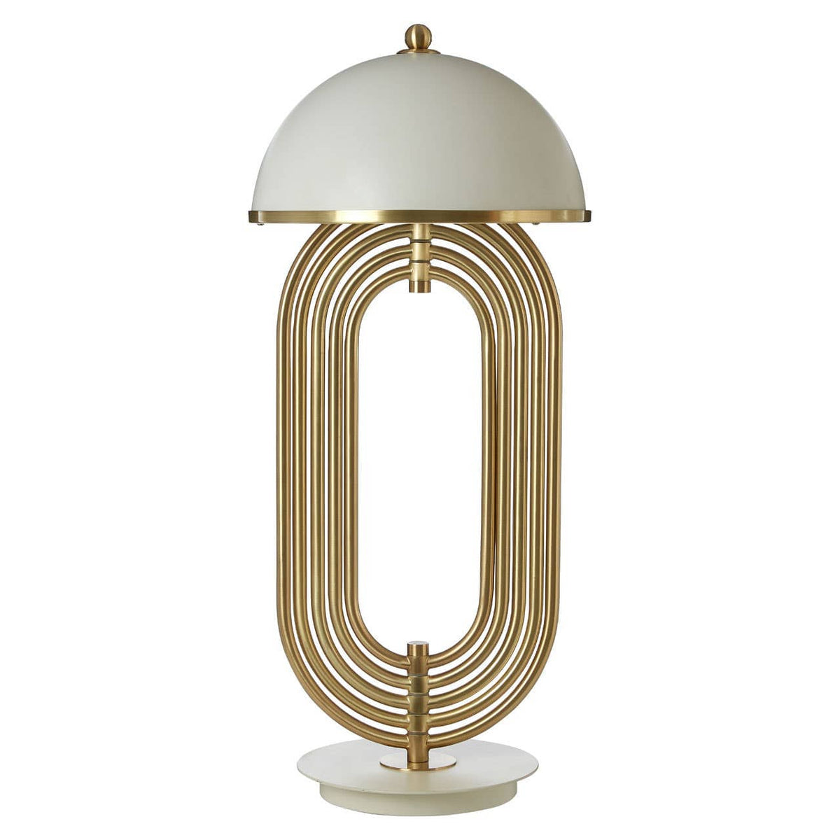 Metropolis Table Lamp With White Shade.
