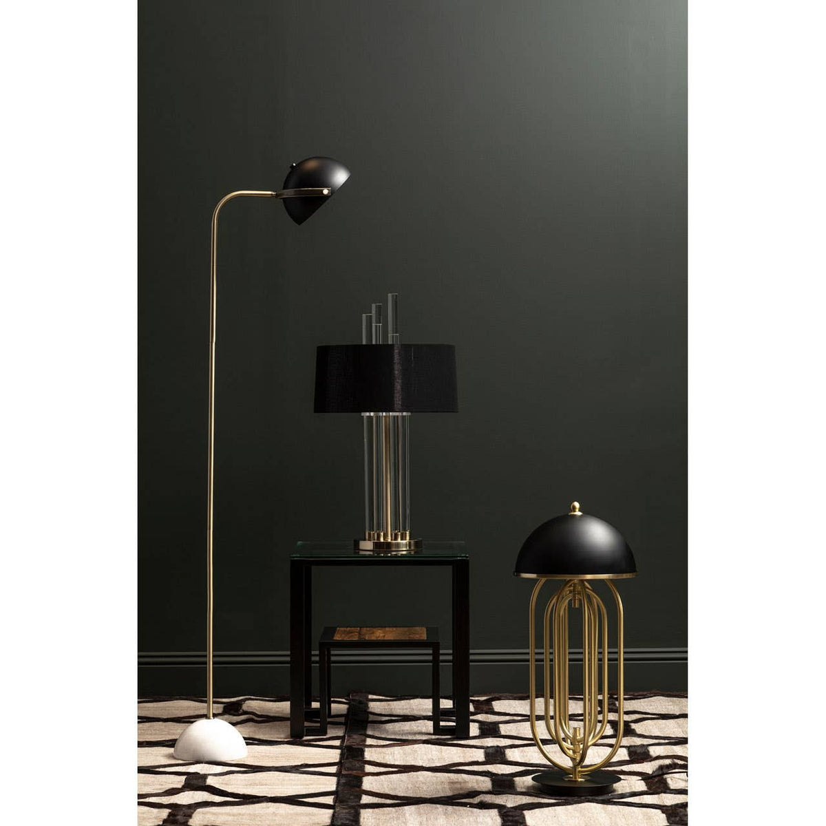 Murdoch Floor Lamp With Black Shade.