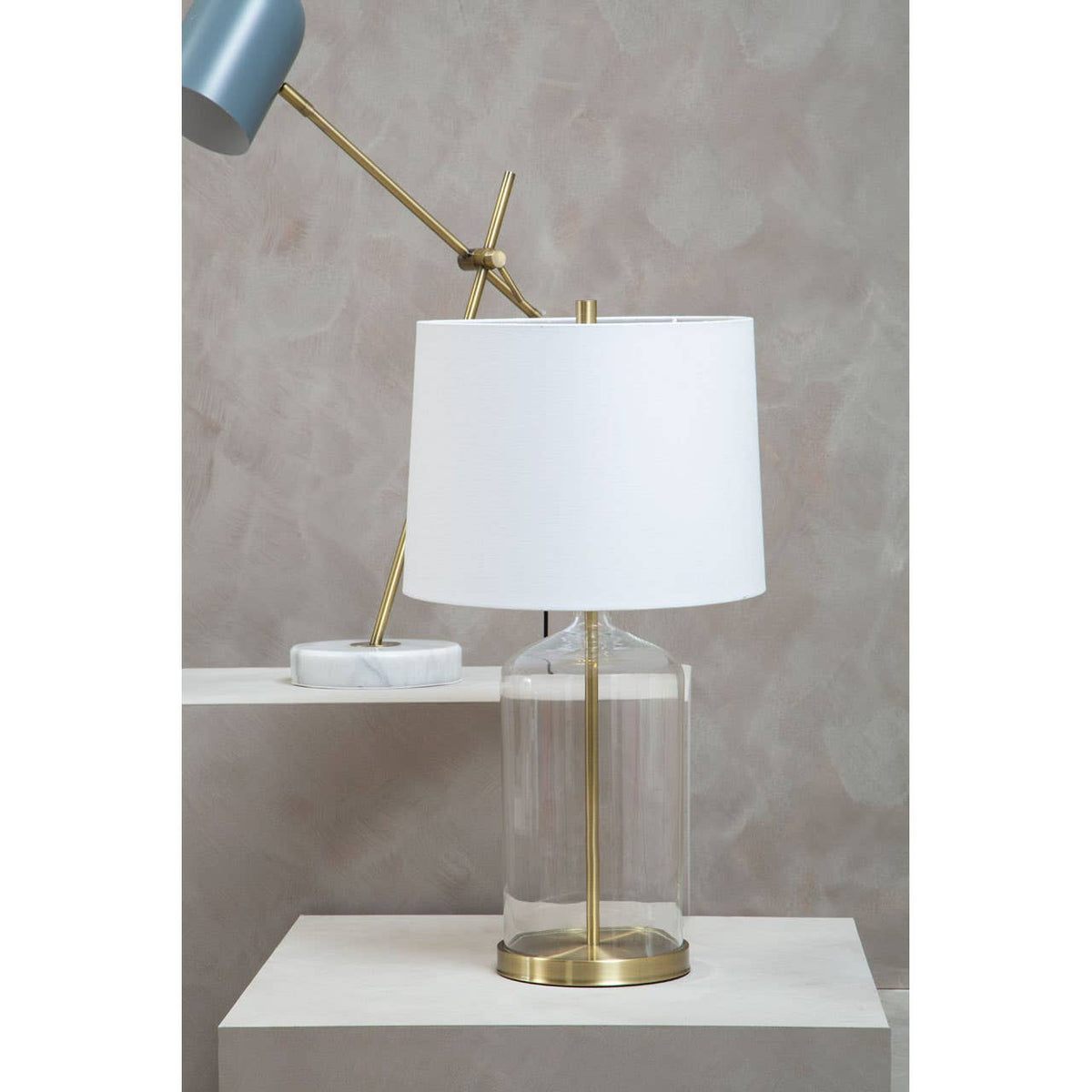 Nadia White Fabric Shade Table Lamp.