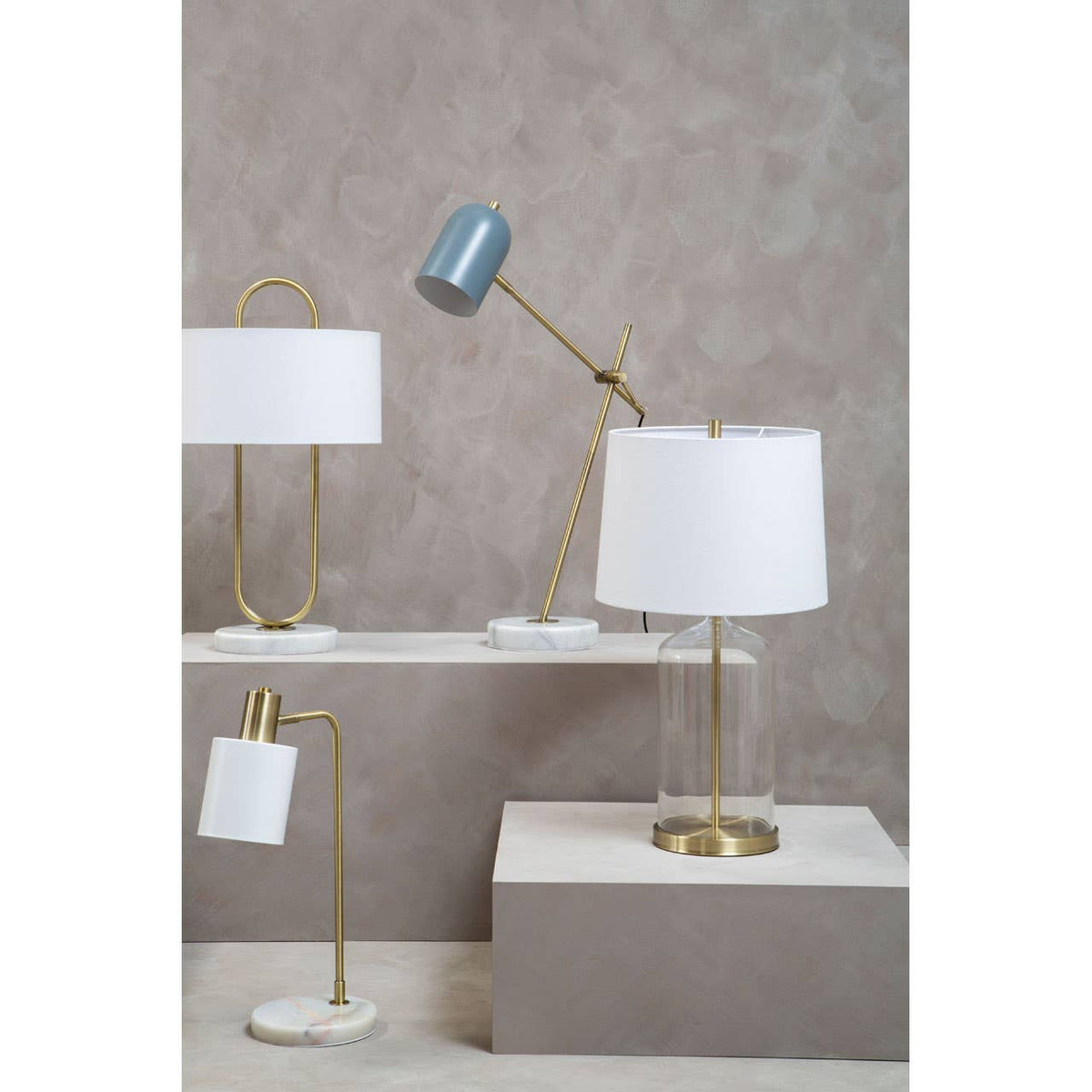 Nadia White Fabric Shade Table Lamp.