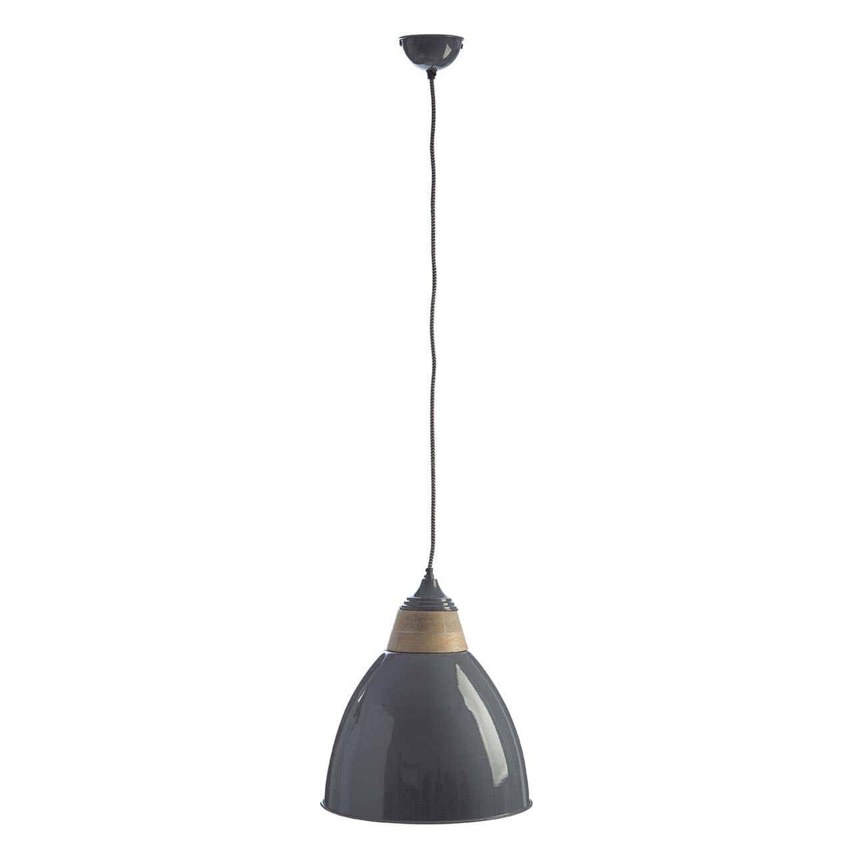 Oslo Large Grey Bell Shaped Pendant Light.