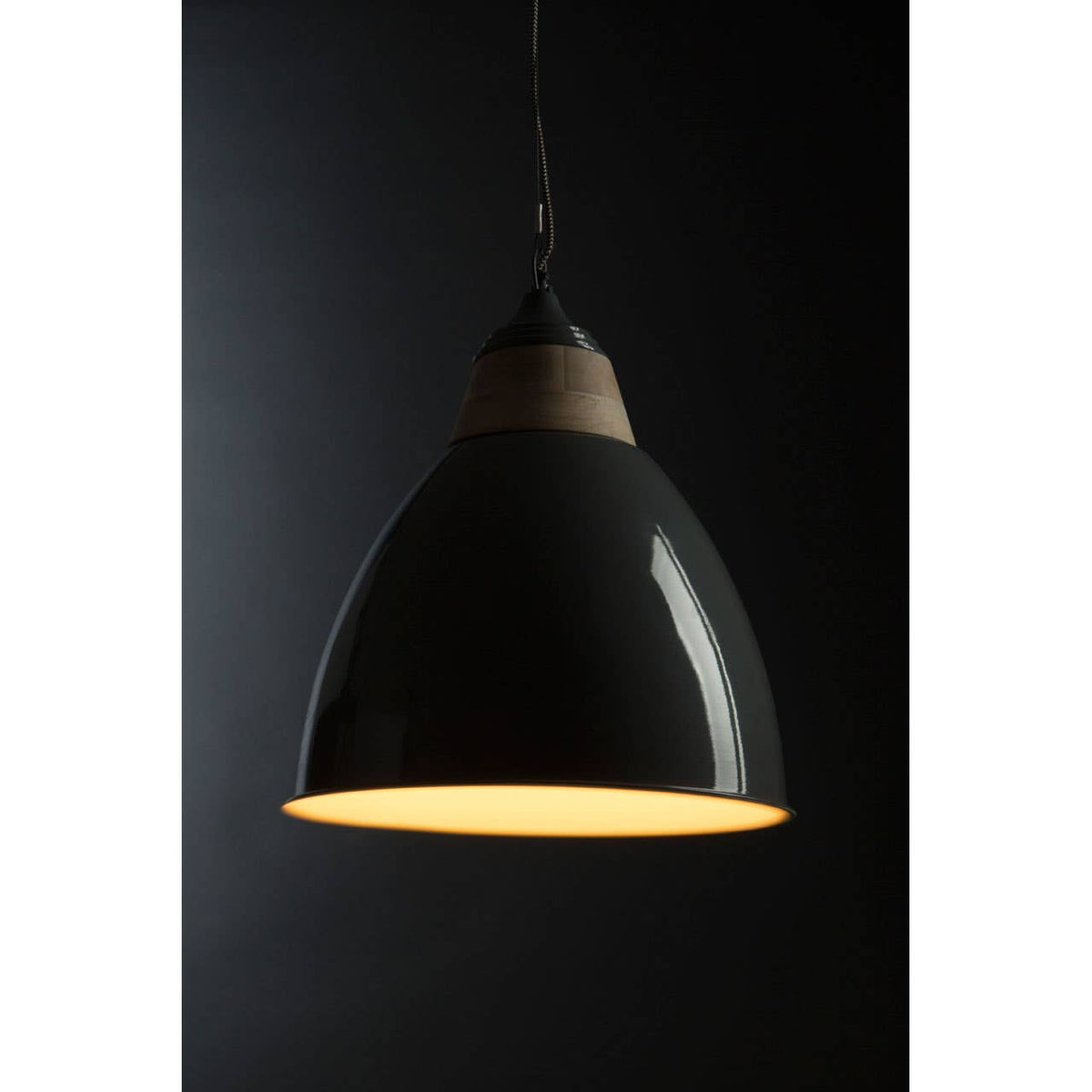 Oslo Large Grey Bell Shaped Pendant Light.