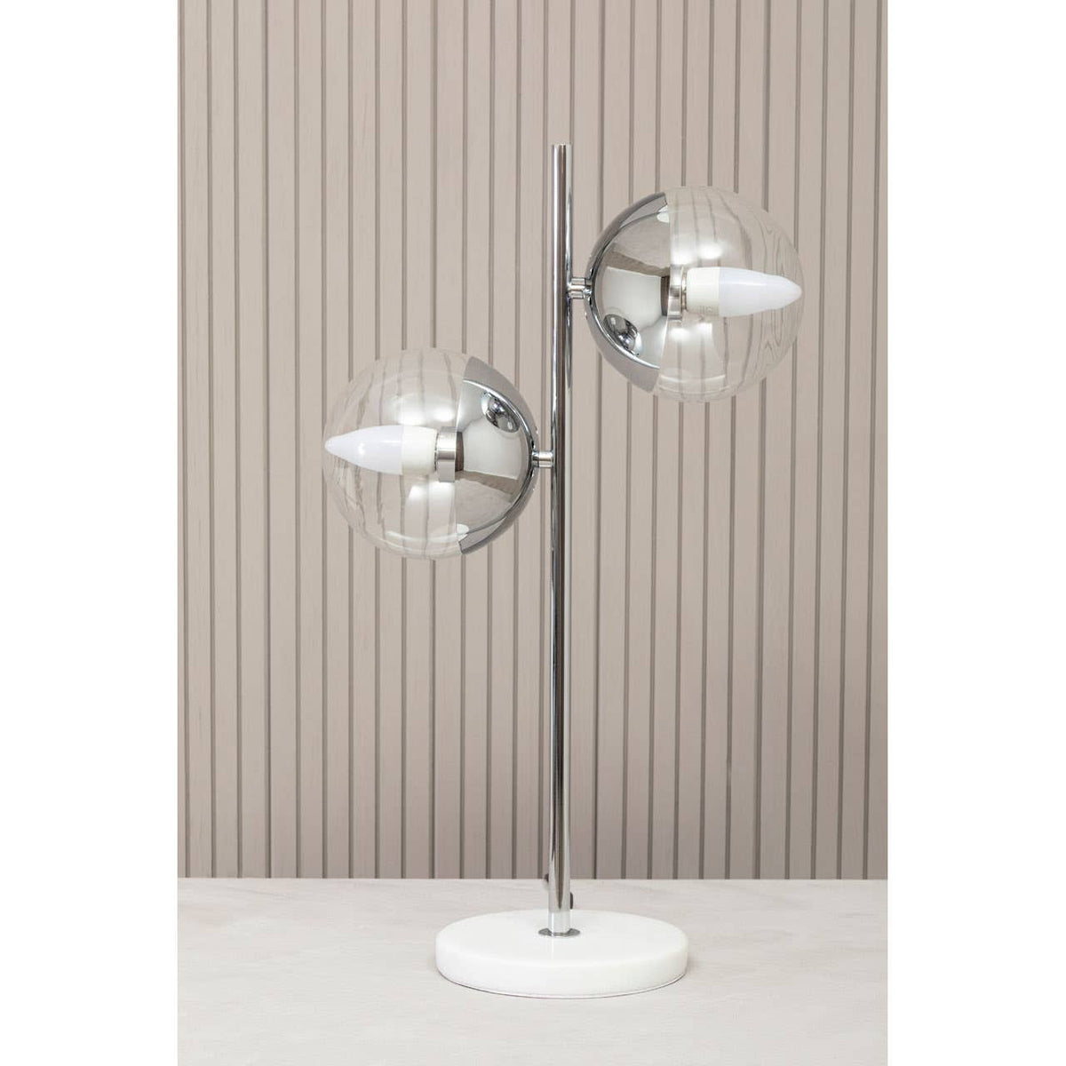 Revive Chrome Finish 2 Light Table Lamp.