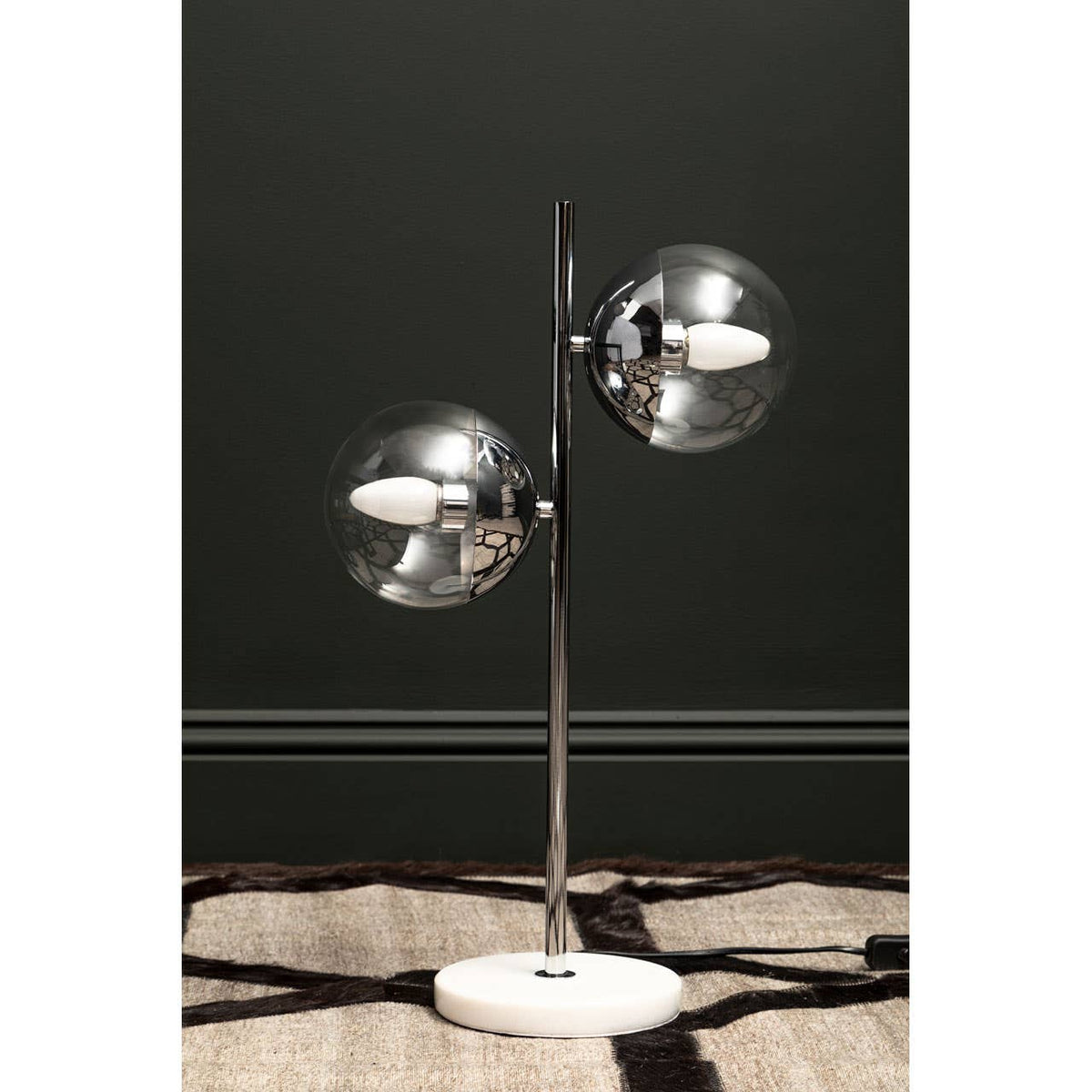 Revive Chrome Finish 2 Light Table Lamp.