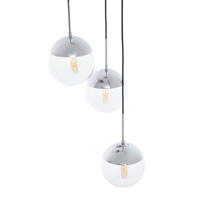 Noosa & Co. Lighting Revive Chrome Finish 3 Pendant Light House of Isabella UK