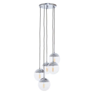 Noosa & Co. Lighting Revive Chrome Finish Five Pendant Lights House of Isabella UK