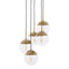 Revive Gold Finish Five Pendant Lights.