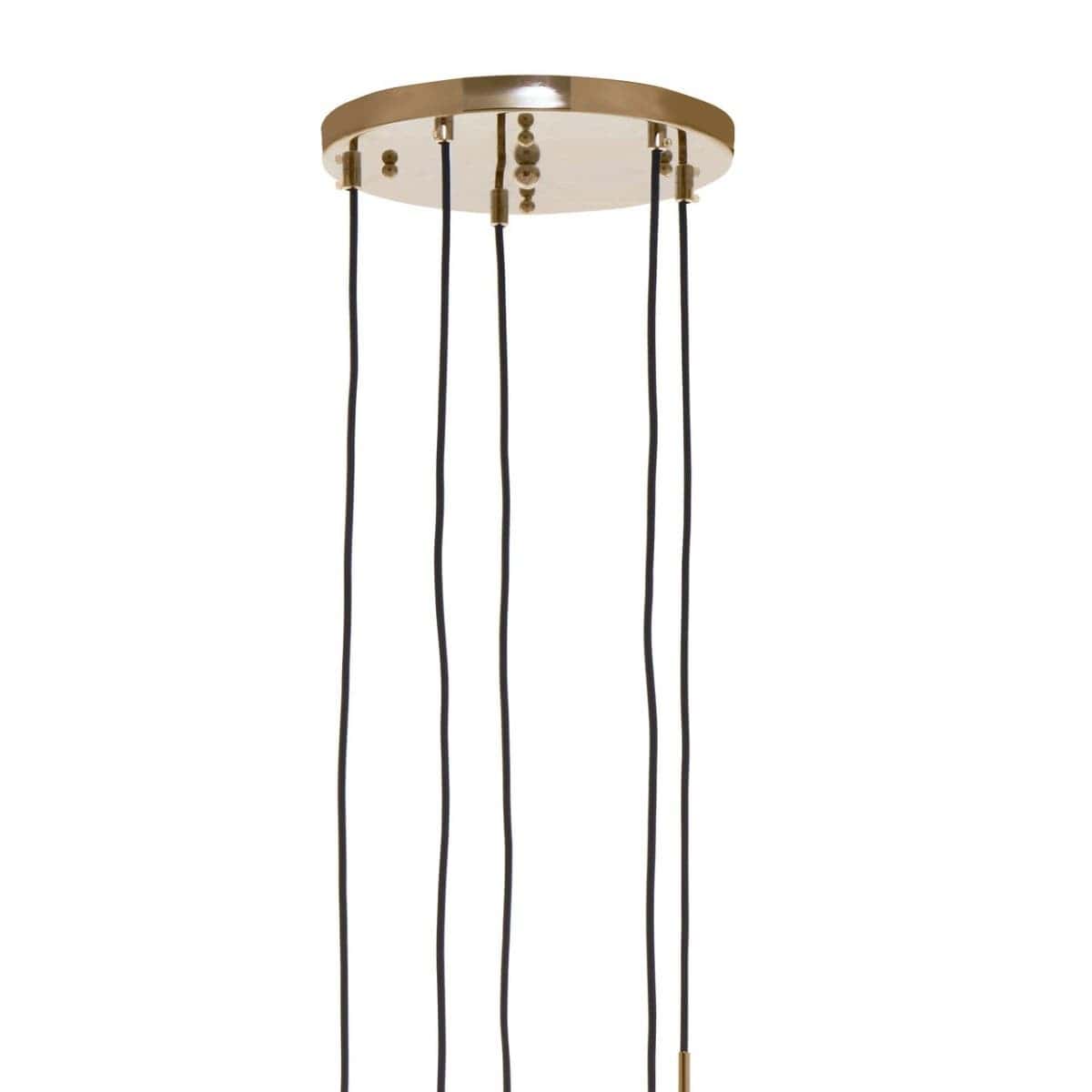Revive Gold Finish Five Pendant Lights.
